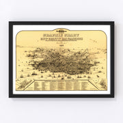 San Francisco Vintage Map 1875