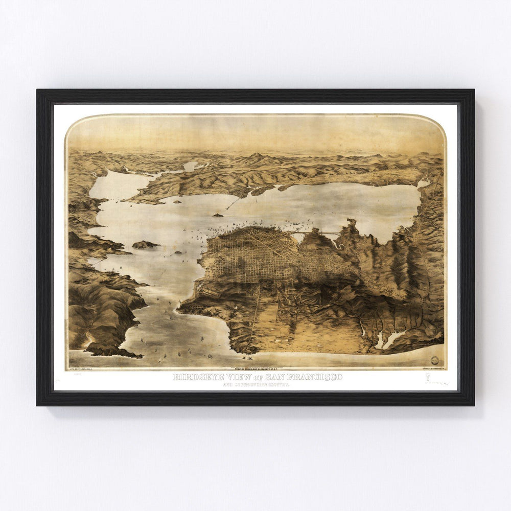 San Francisco Vintage Map 1876