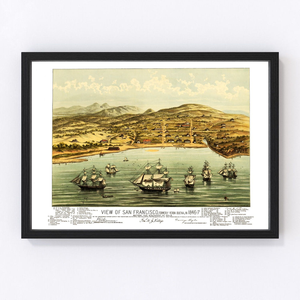 San Francisco Vintage Map 1884