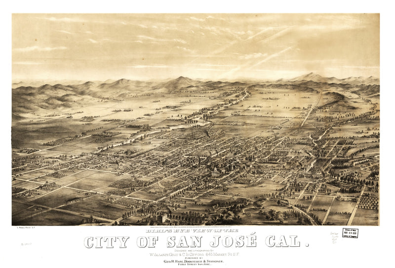 Size comparison using Vintage Map of San Jose, California 1869