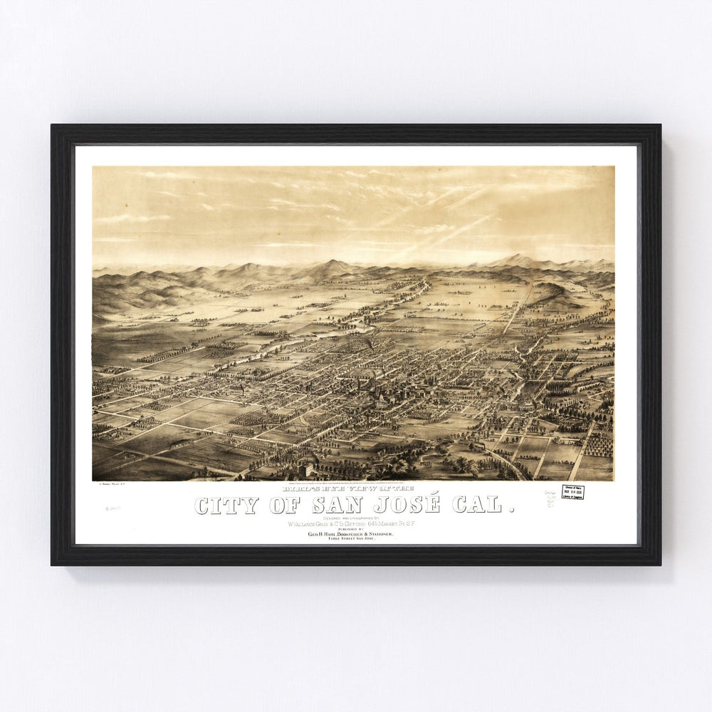 San Jose Vintage Map 1869
