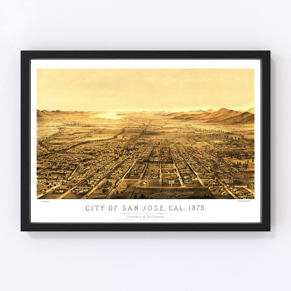 San Jose Vintage Map 1875