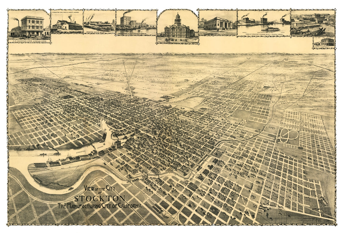 Preview of Vintage Map of Stockton, California 1895