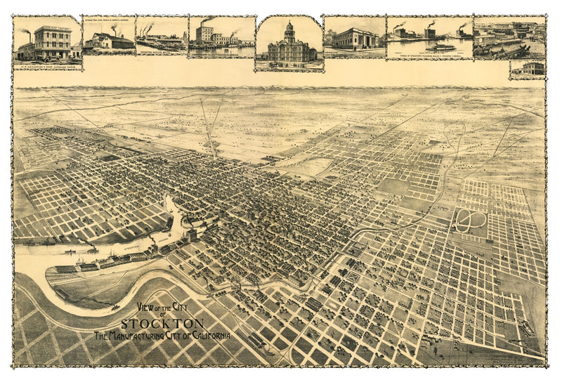Size comparison using Vintage Map of Stockton, California 1895