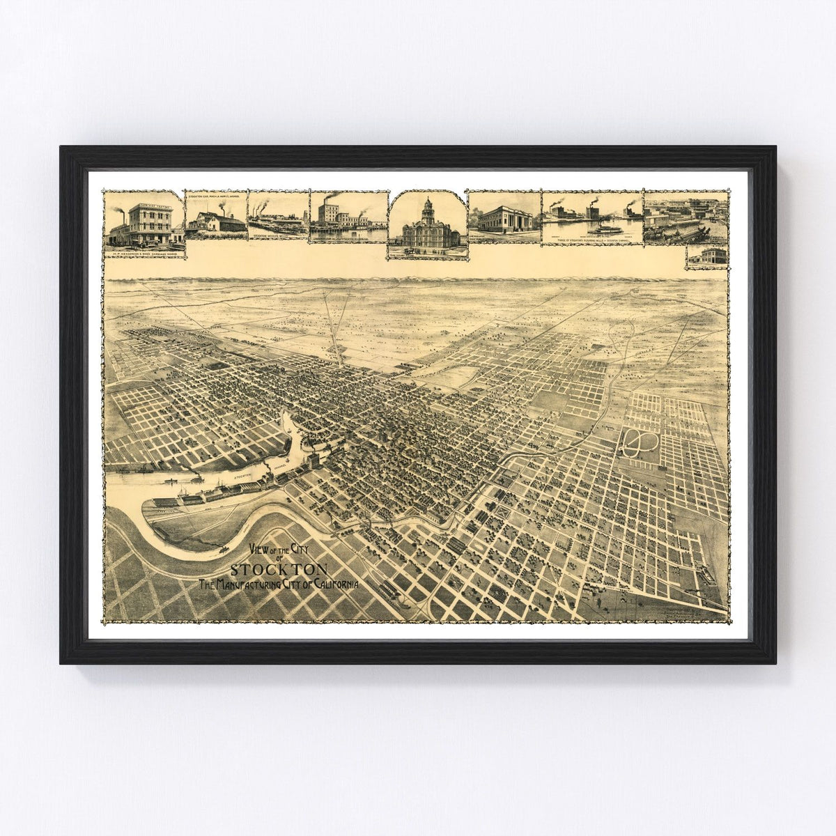 Stockton Vintage Map 1895