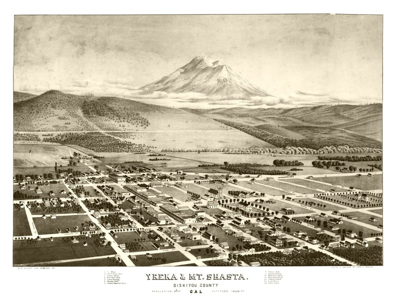 Size comparison using Vintage Map of Yreka & Mt. Shasta, California 1884
