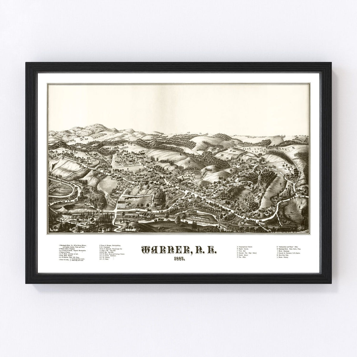 Warner Vintage Map 1887