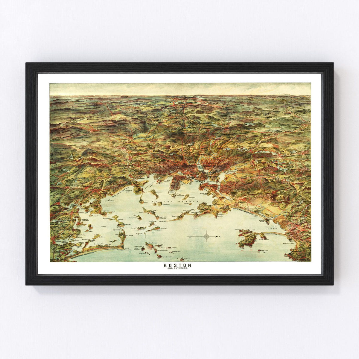 Boston Vintage Map 1905