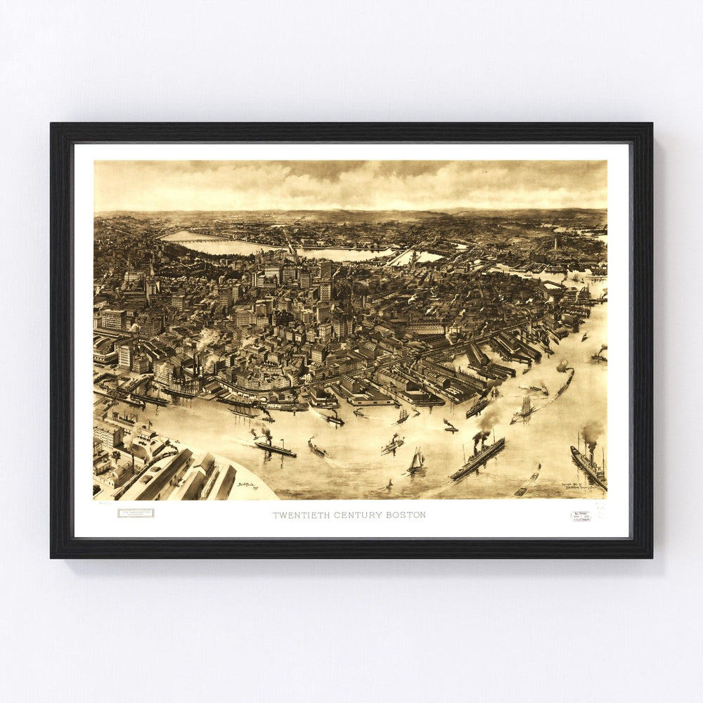 Boston Vintage Map 1905