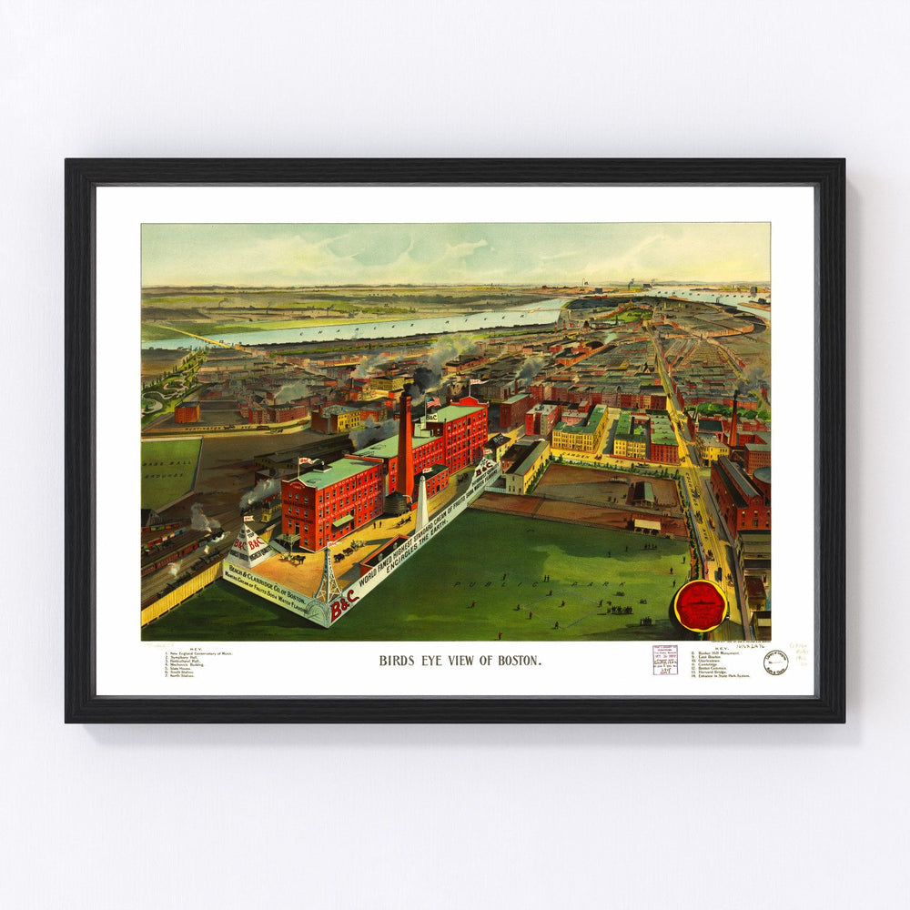 Boston Vintage Map 1902