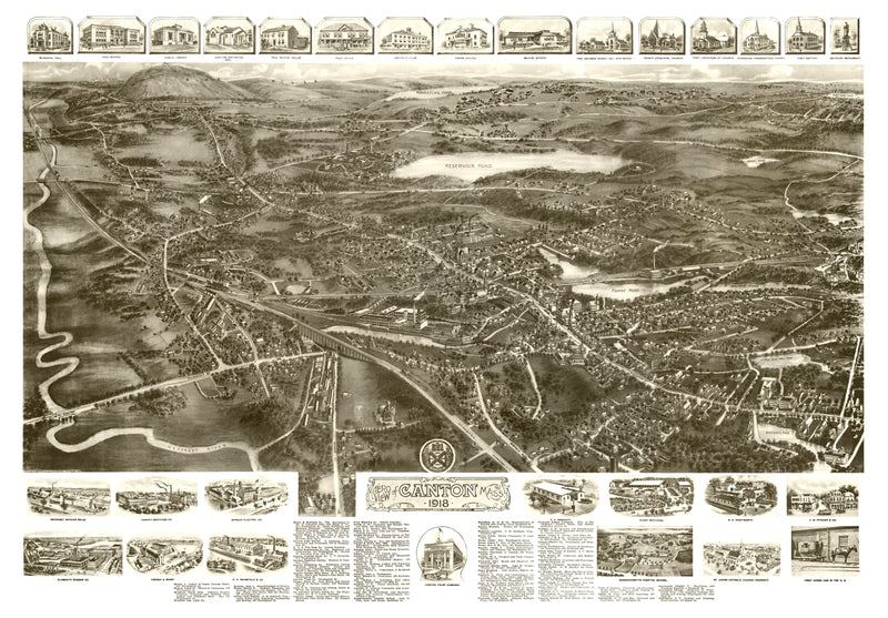 Size comparison using Vintage Map of Canton, Massachusetts 1918