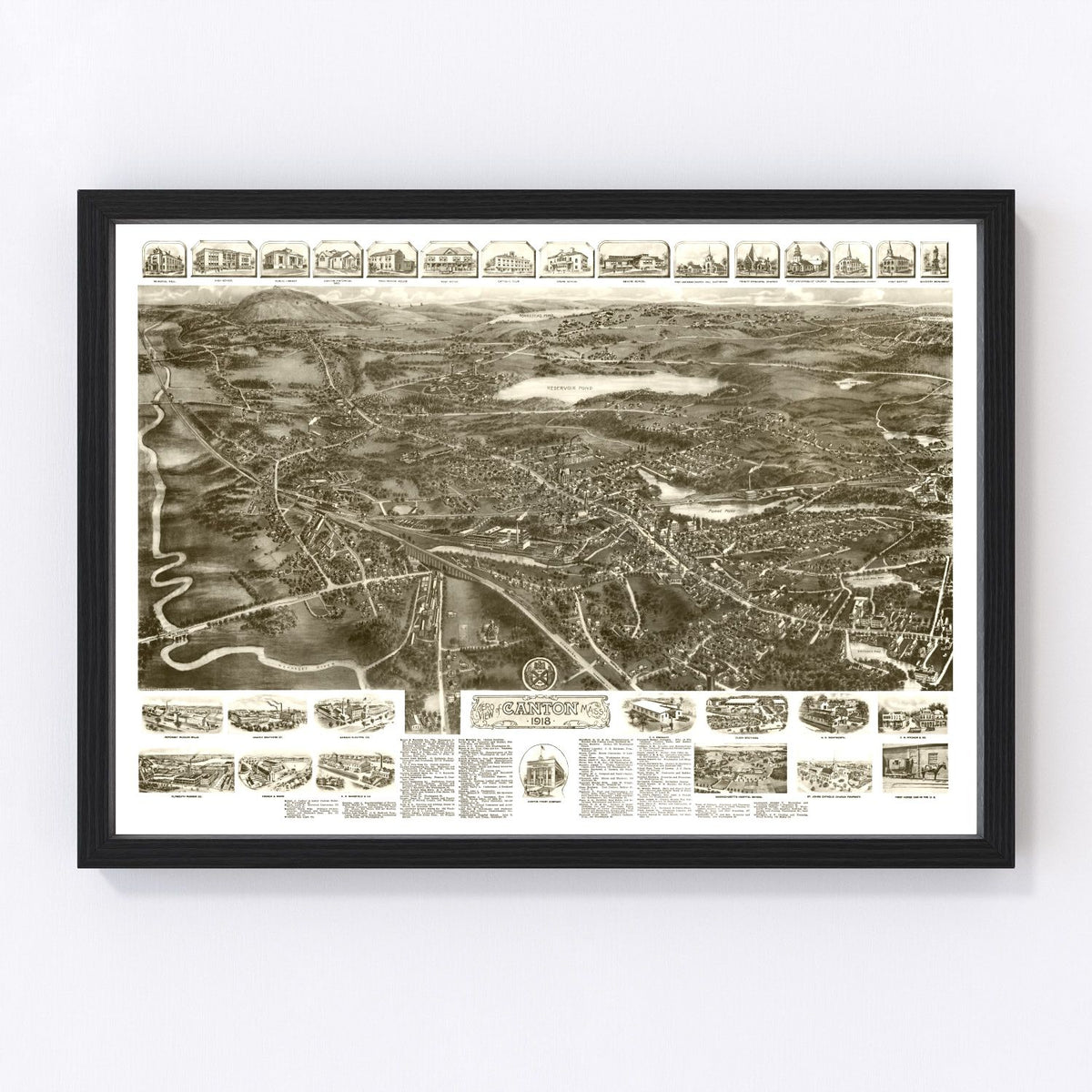 Canton Vintage Map 1918