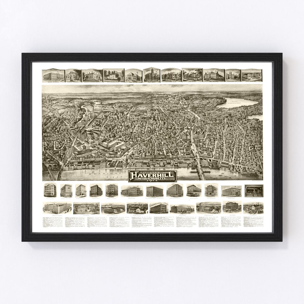 Haverhill Vintage Map 1914