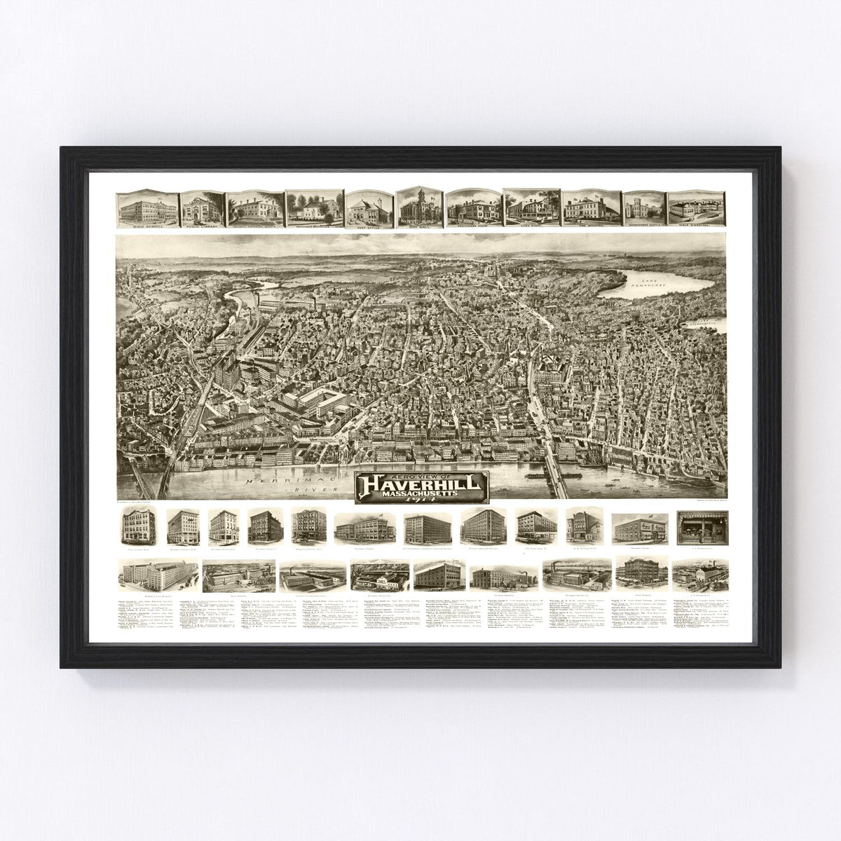Haverhill Vintage Map 1914