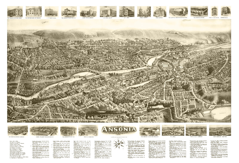 Size comparison using Vintage Map of Ansonia, Connecticut 1921