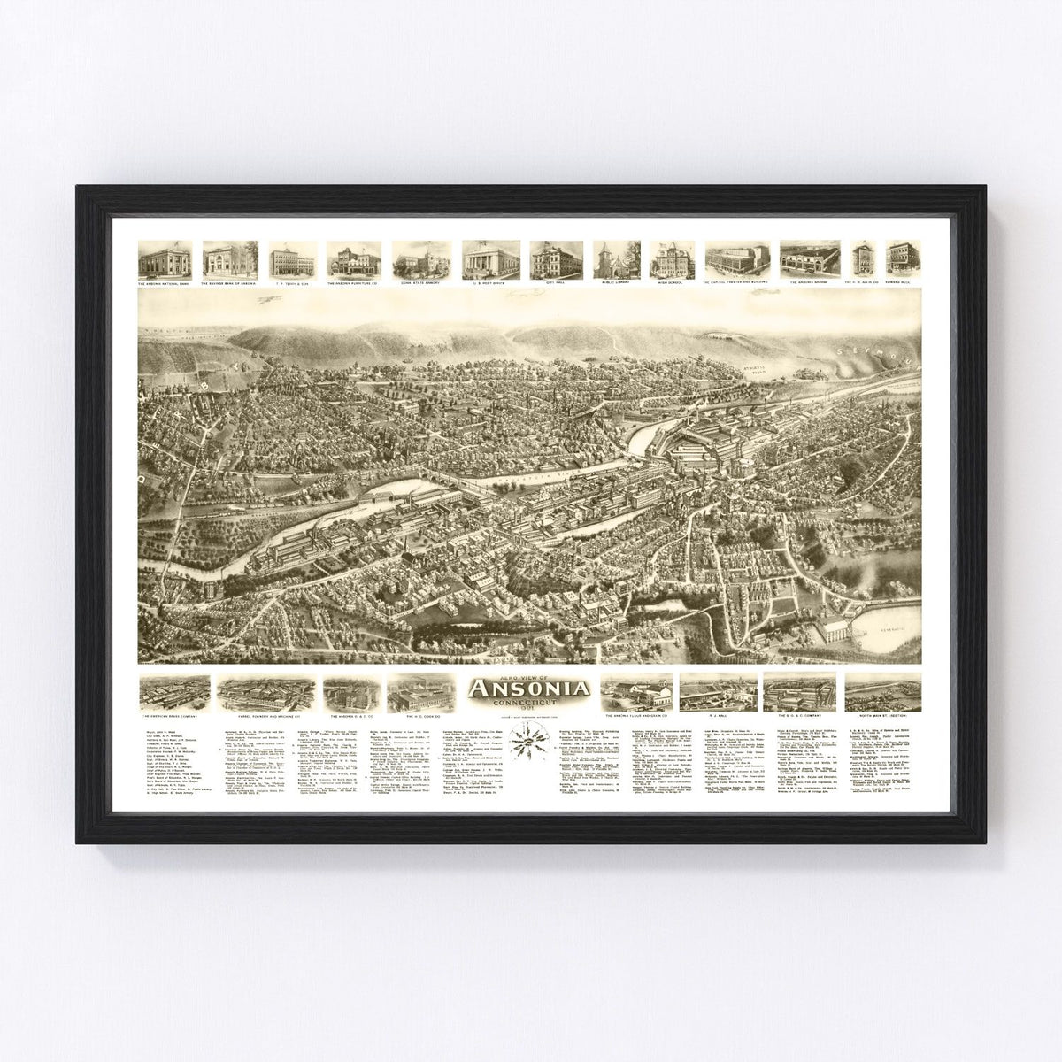 Ansonia Vintage Map 1921