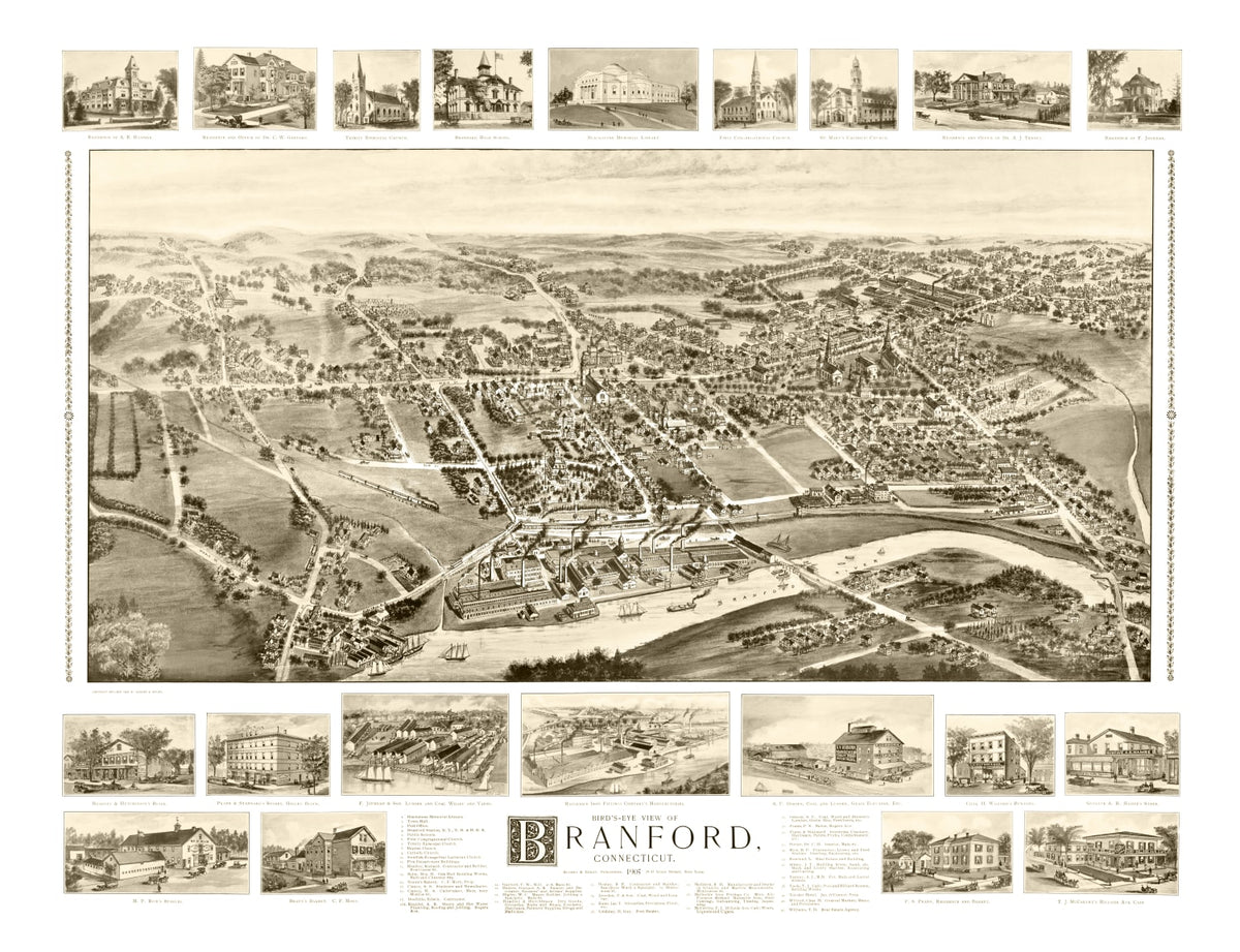 Preview of Vintage Map of Branford, Connecticut 1905