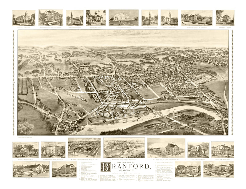 Size comparison using Vintage Map of Branford, Connecticut 1905