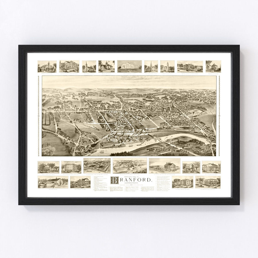 Vintage Map of Branford, Connecticut 1905