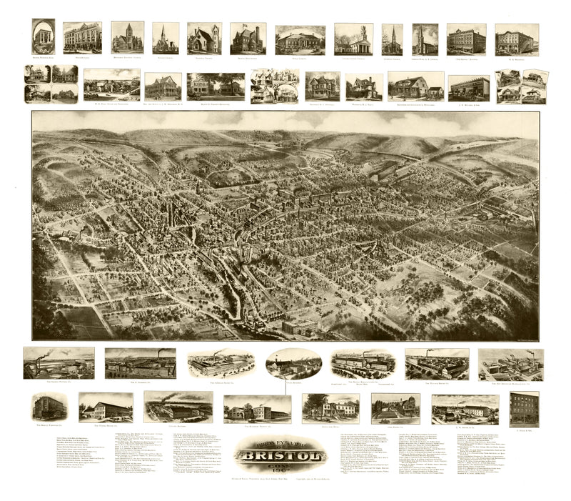 Size comparison using Vintage Map of Bristol, Connecticut 1906