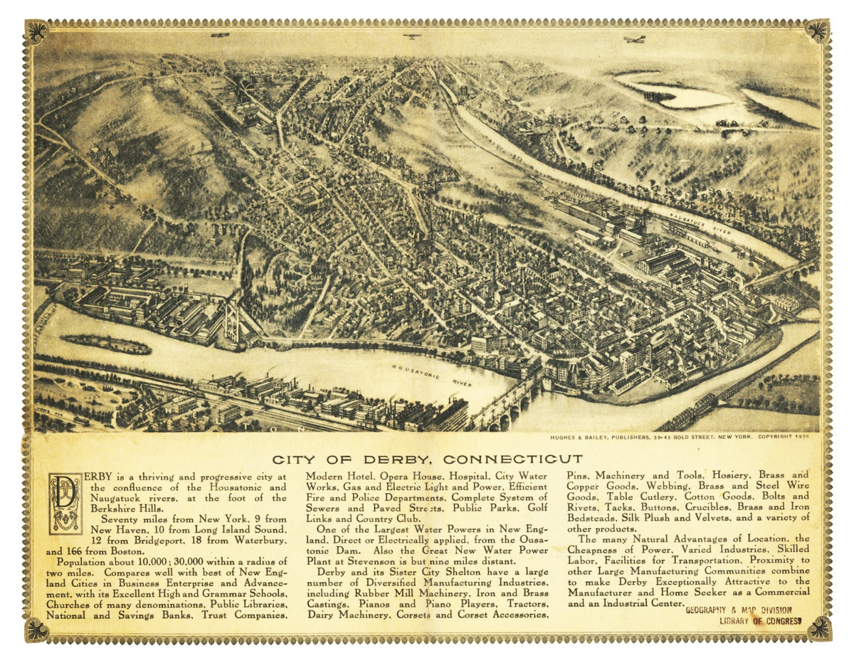 Preview of Vintage Map of Derby, Connecticut 1920