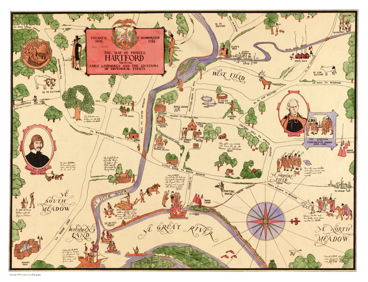 Preview of Vintage Map of Hartford, Connecticut 1927