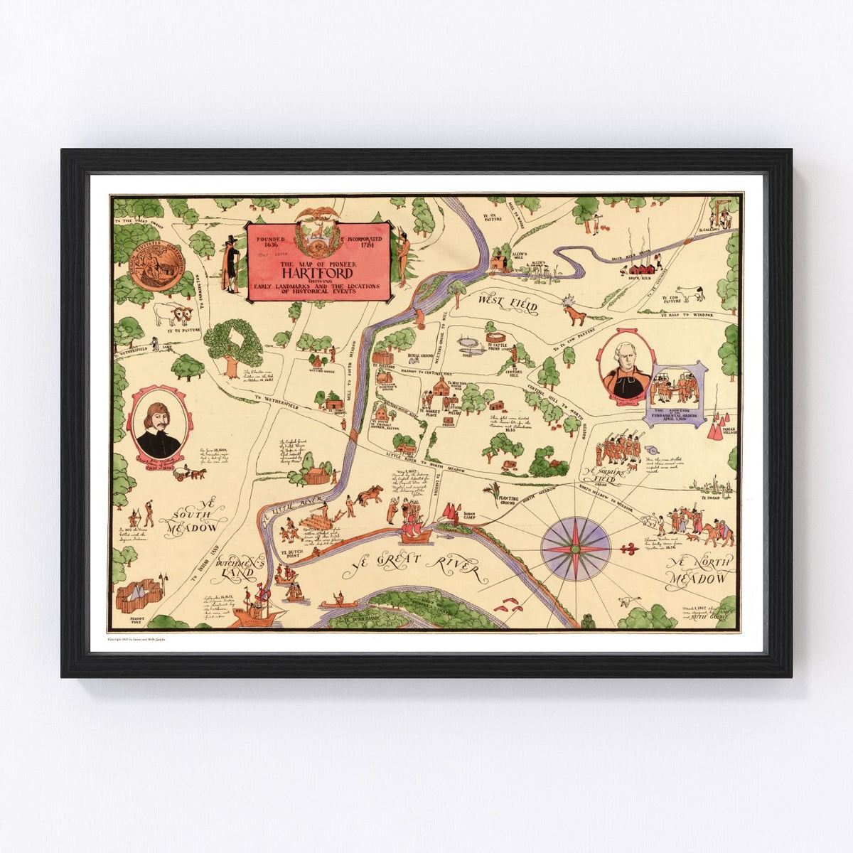 Hartford Vintage Map 1927