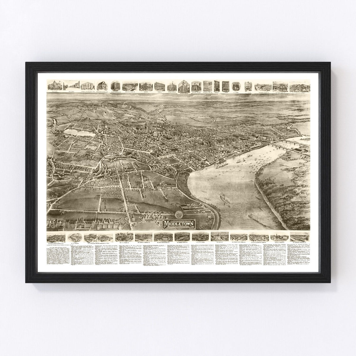 Middletown Vintage Map 1915