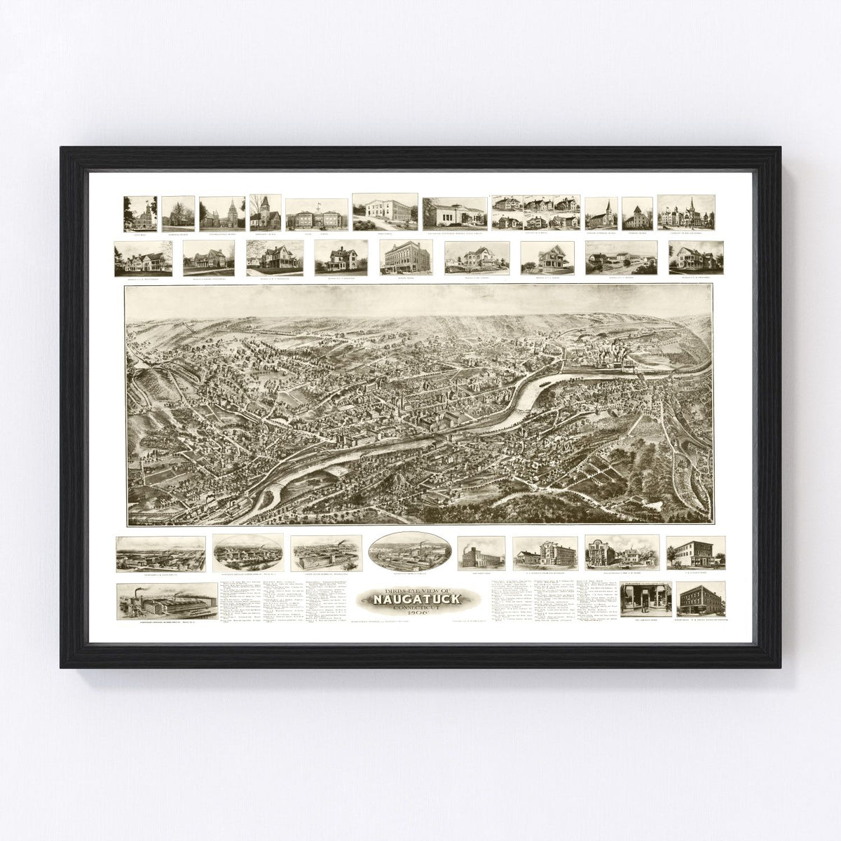 Naugatuck Vintage Map 1906