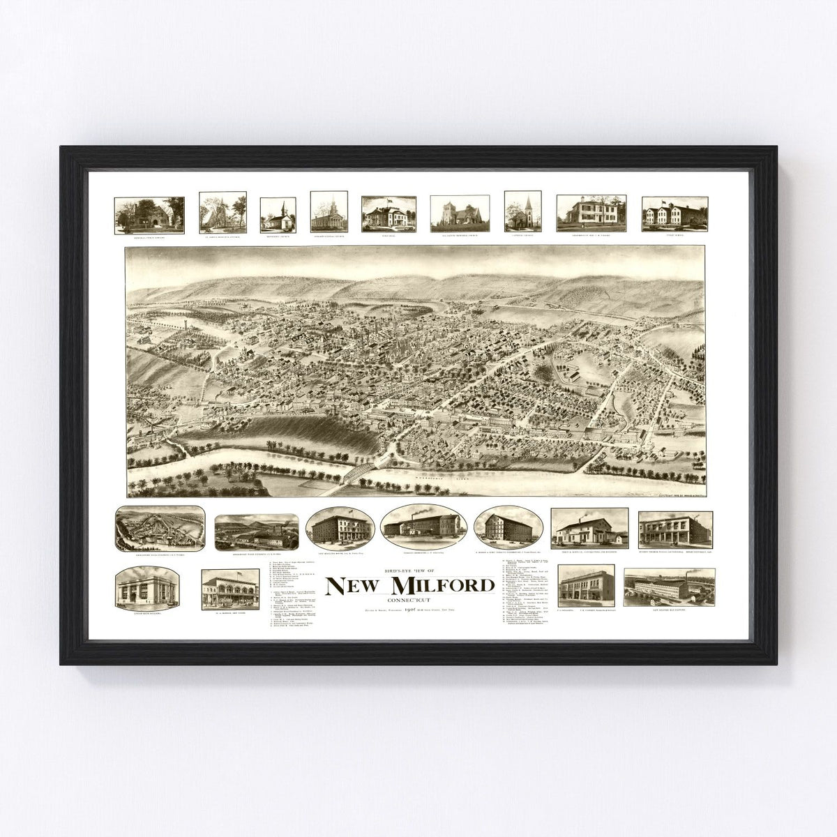 New Milford Vintage Map 1906