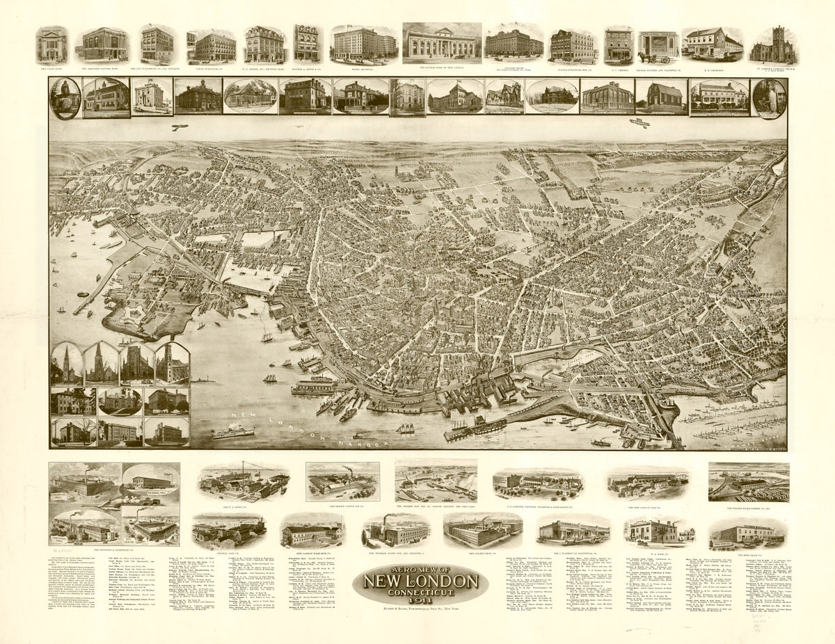 Preview of Vintage Map of New London, Connecticut 1911