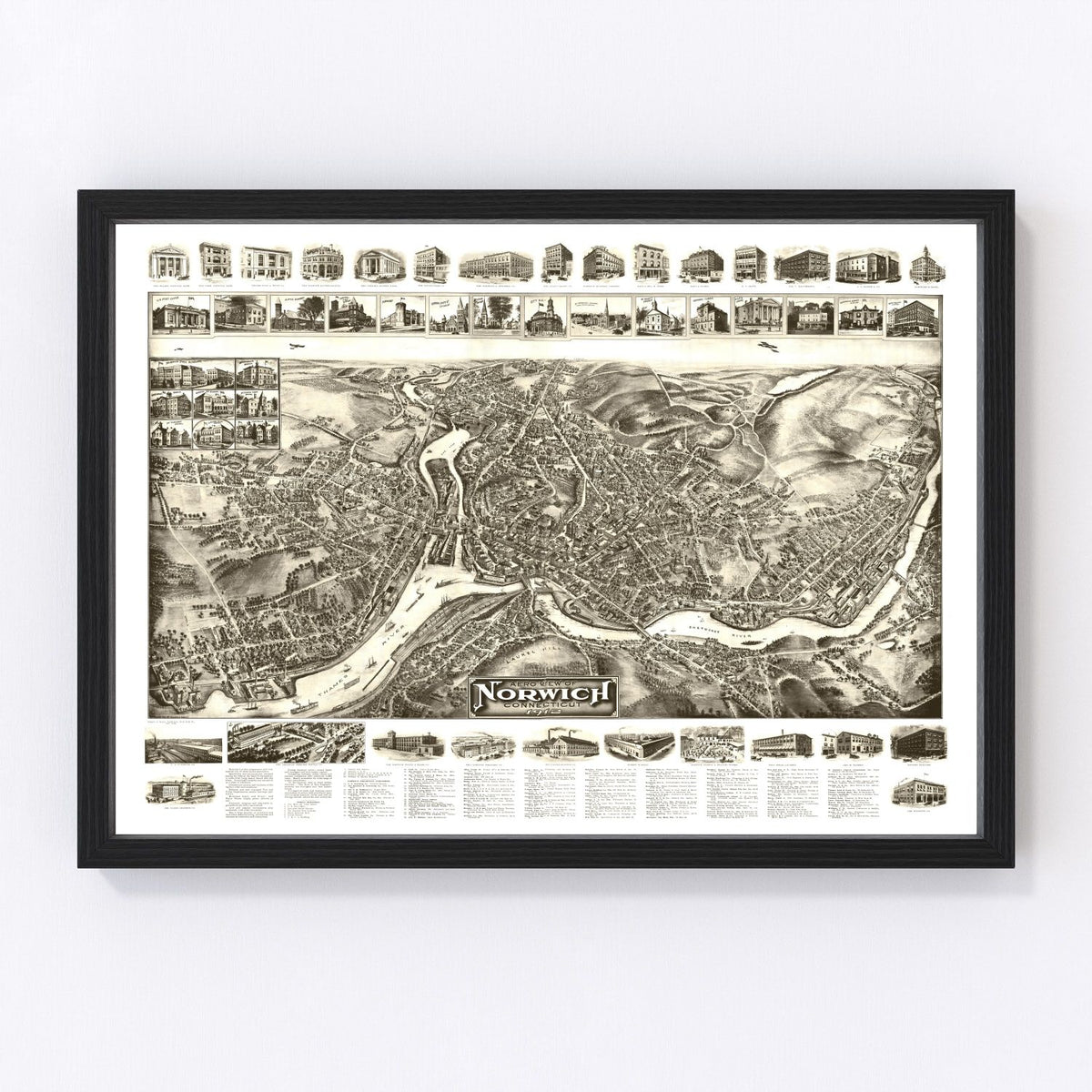 Norwich Vintage Map 1912