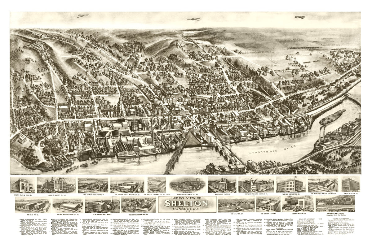Preview of Vintage Map of Shelton, Connecticut 1919