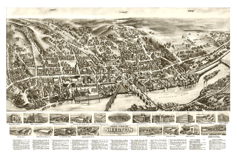 Size comparison using Vintage Map of Shelton, Connecticut 1919