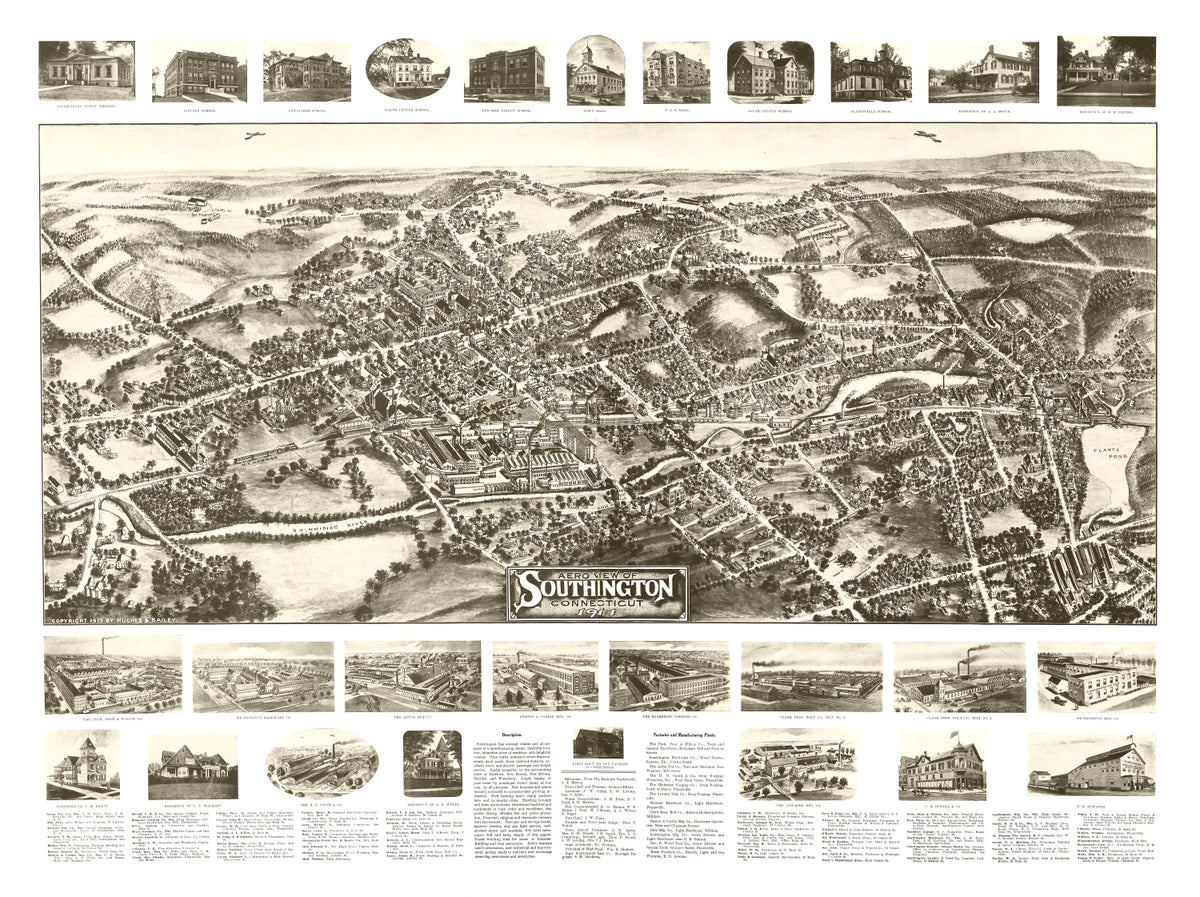 Preview of Vintage Map of Southington, Connecticut 1914