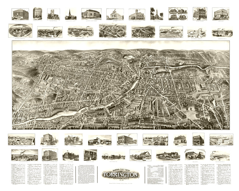 Size comparison using Vintage Map of Torrington, Connecticut 1907