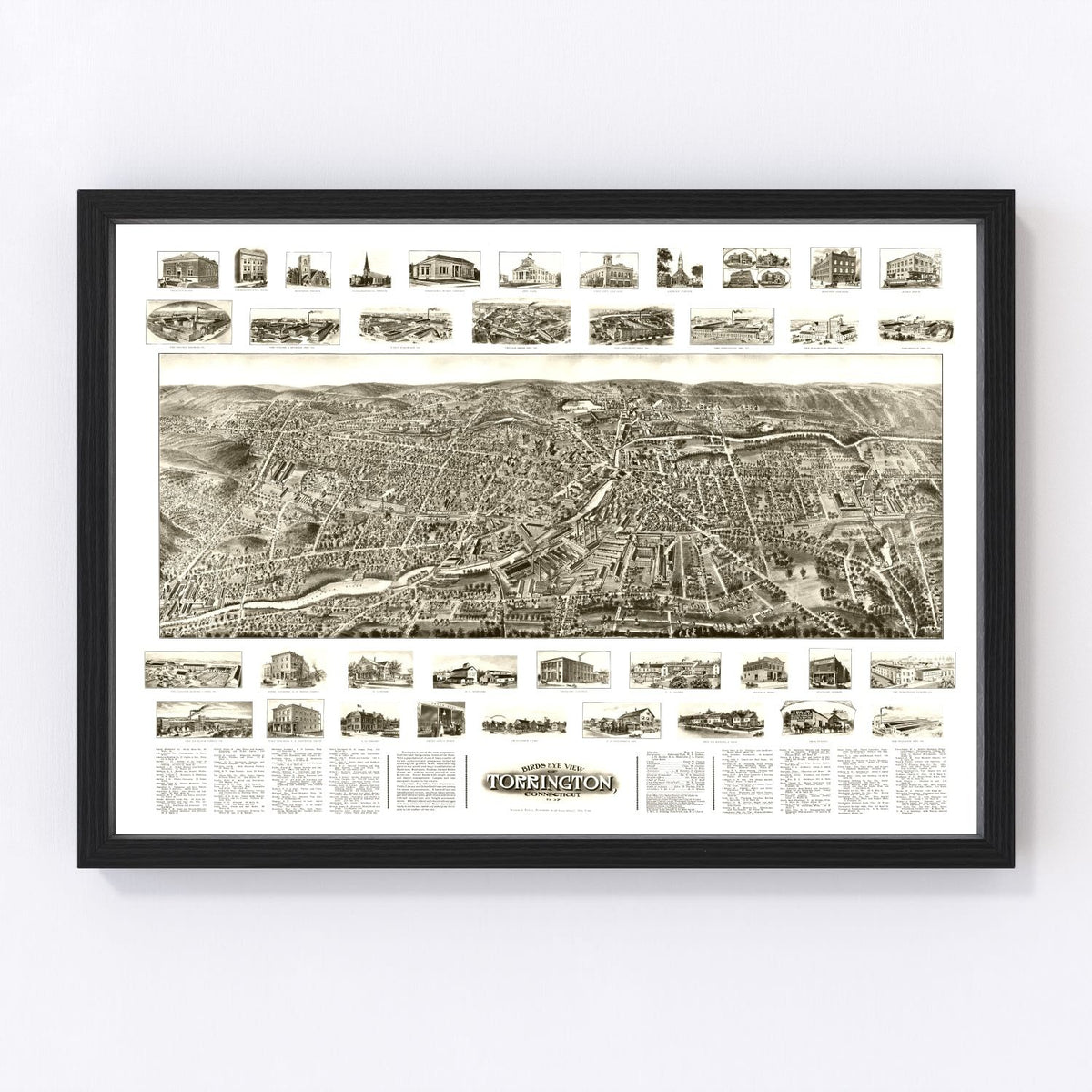 Torrington Vintage Map 1907