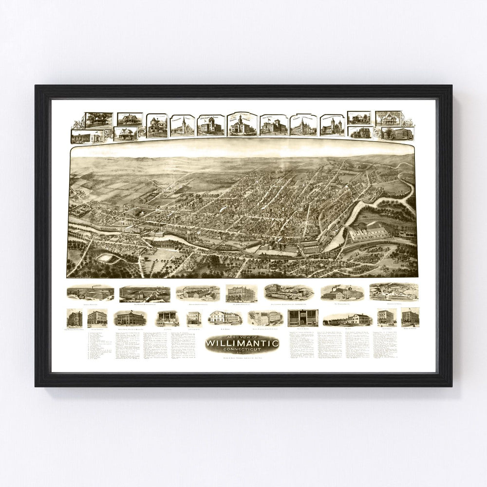 Willimantic Vintage Map 1909