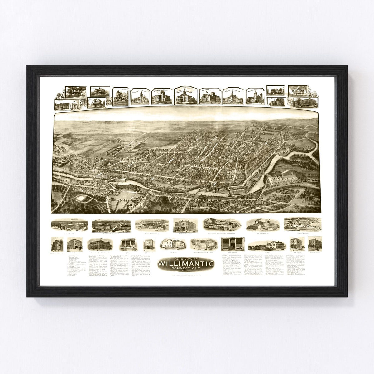 Willimantic Vintage Map 1909