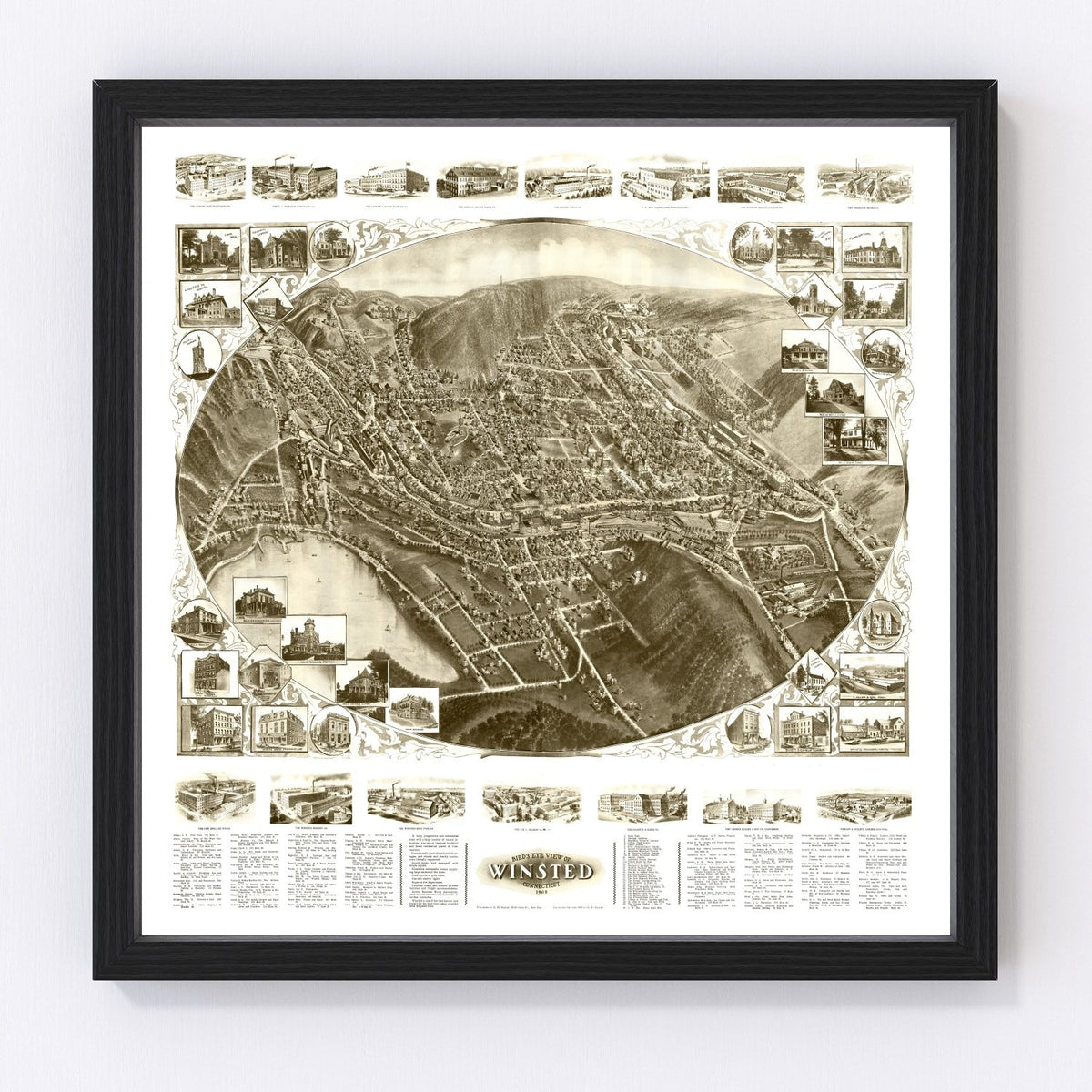 Winsted Vintage Map 1908