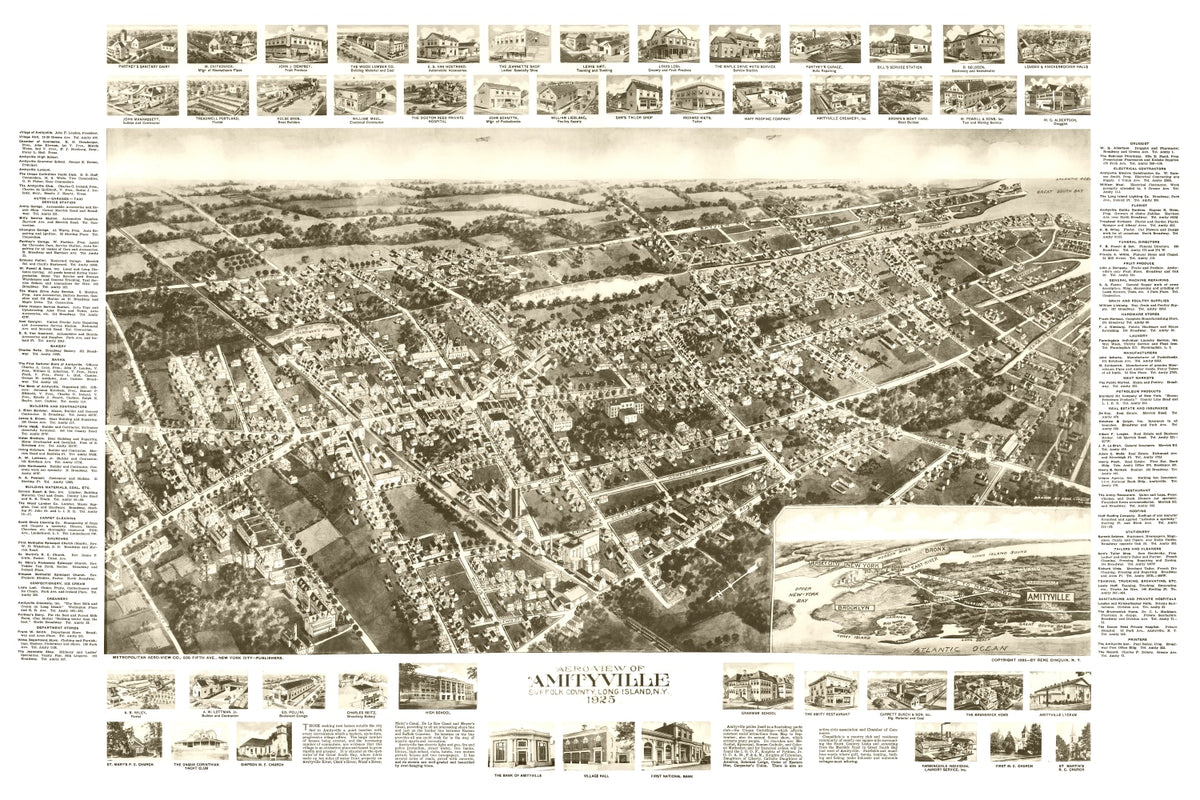 Preview of Vintage Map of Amityville, New York 1925