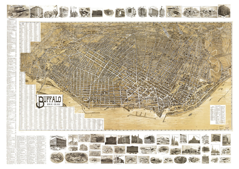Size comparison using Vintage Map of Buffalo, New York 1902