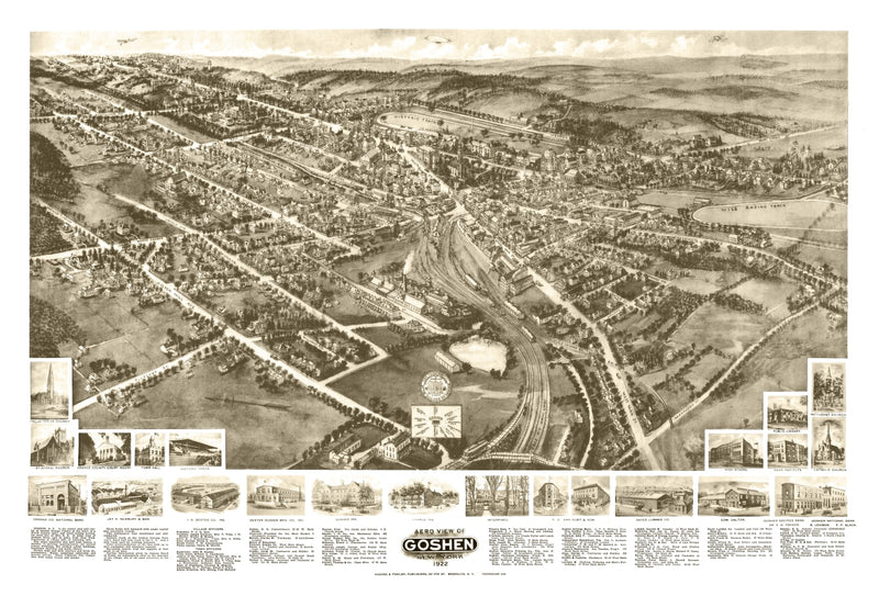 Size comparison using Vintage Map of Goshen, New York 1922