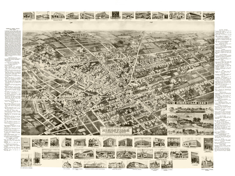 Size comparison using Vintage Map of Hicksville, New York 1925