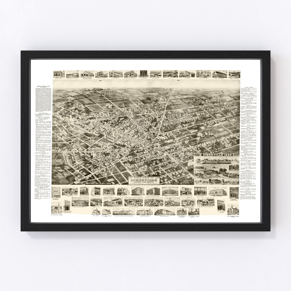 Hicksville Vintage Map 1925