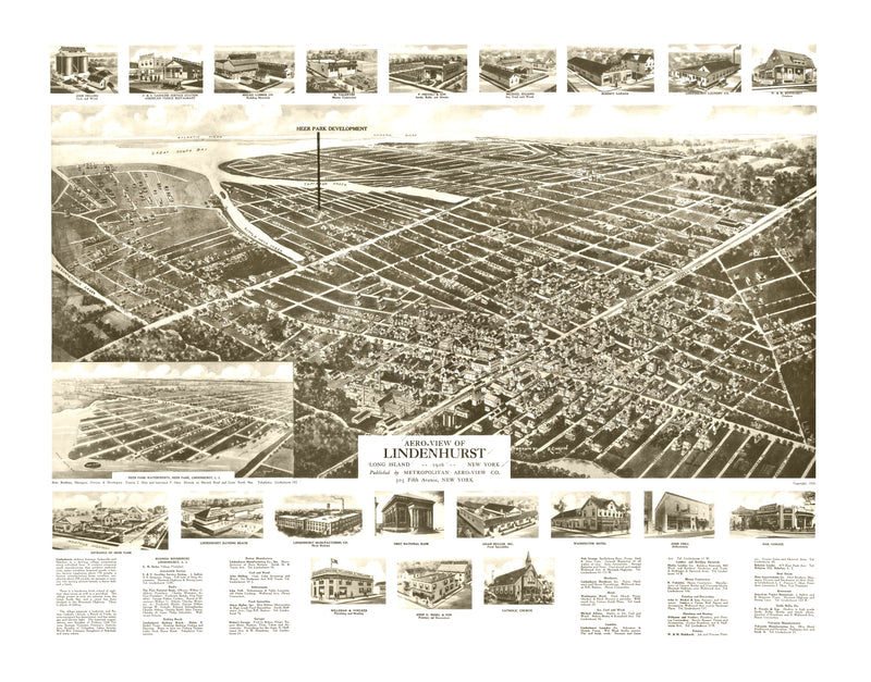 Size comparison using Vintage Map of Lindenhurst, New York 1926