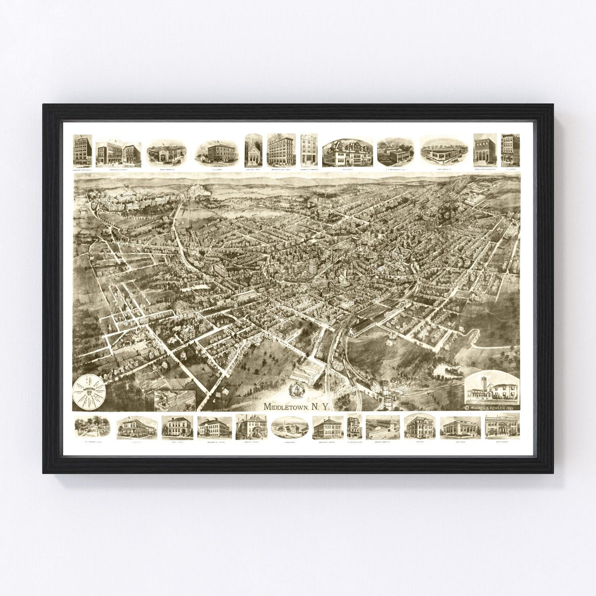 Middletown Vintage Map 1921