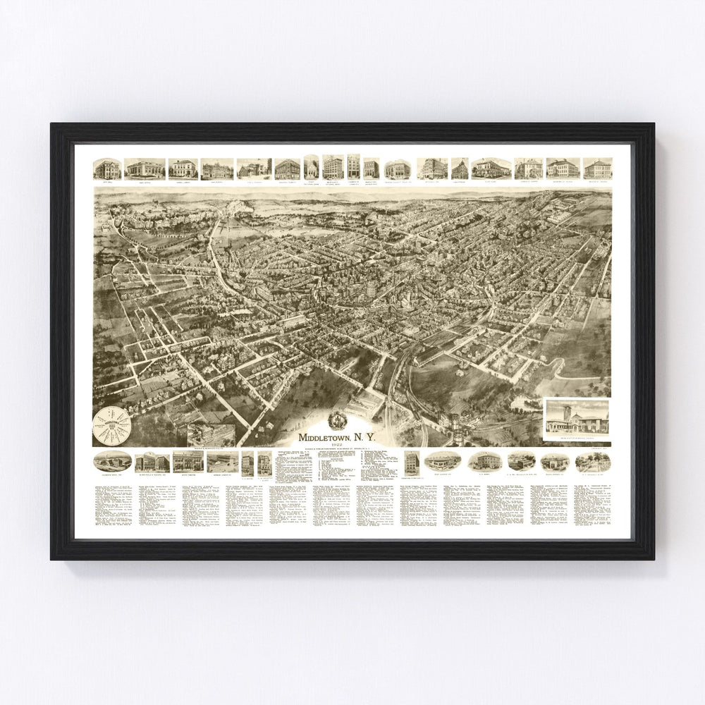 Middletown Vintage Map 1922