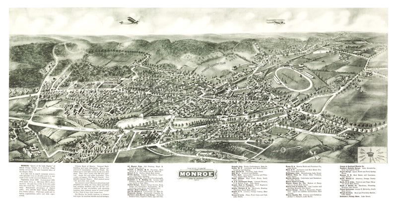 Size comparison using Vintage Map of Monroe, New York 1922