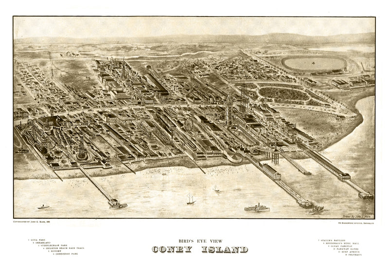 Size comparison using Vintage Map of Coney Island, New York 1906